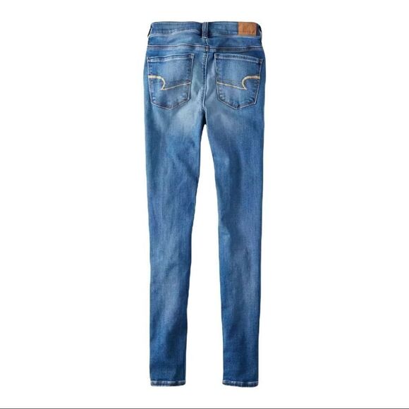 American Eagle | AE Medium Wash Next Level Stretch Hi-Rise Jegging | 6 Long - Picture 3 of 9